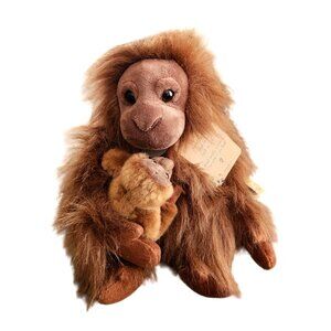 Orangutan Mom & Baby You & Me Brown One Size Plush by Demdaco Baby Gift NEW